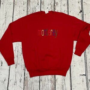 Vintage 90s Monterey California Red Crewneck Sweatshirt